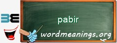 WordMeaning blackboard for pabir